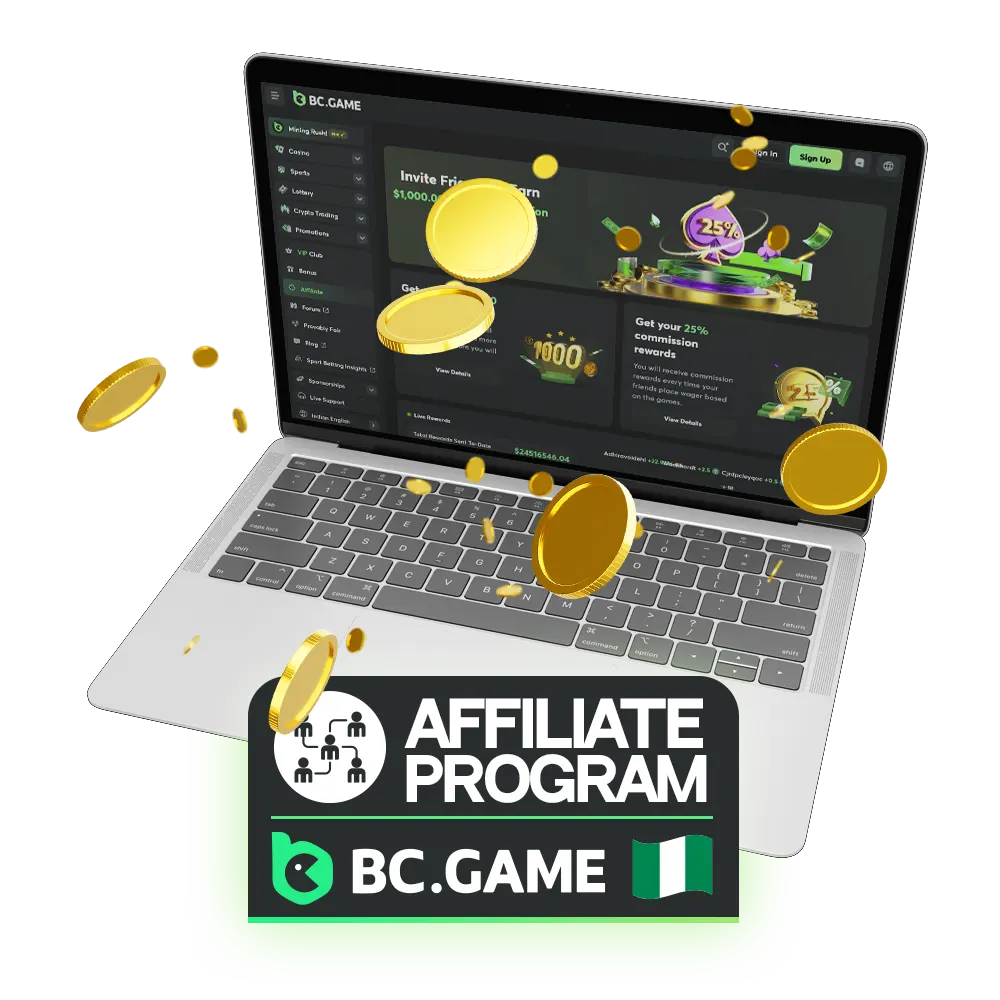 The BC Game affiliate program in Nigeria offers a legal and lucrative opportunity to earn income by attracting new users to our platform.