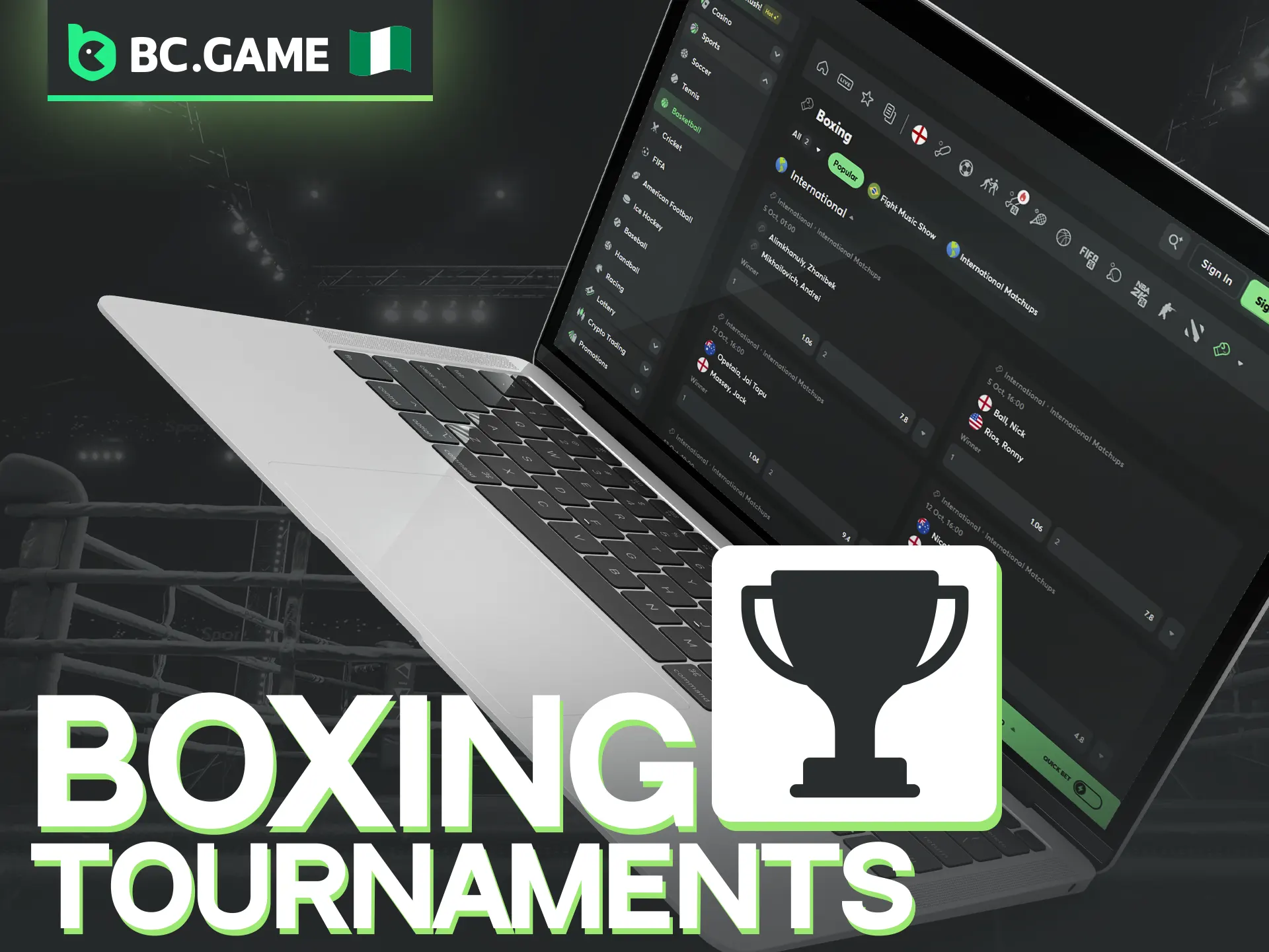 BC Game boxing line-up features a variety of sporting events for Nigerian users.