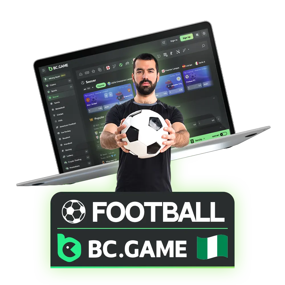 Football is the most popular sport for betting on BC Game.