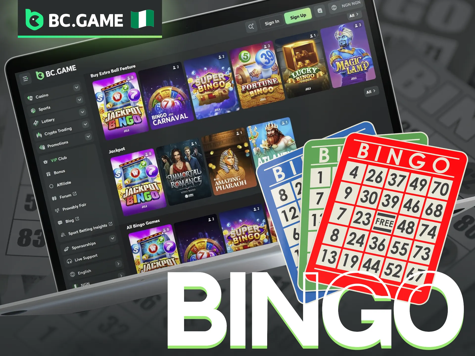 Play Bingo games on BC Game.