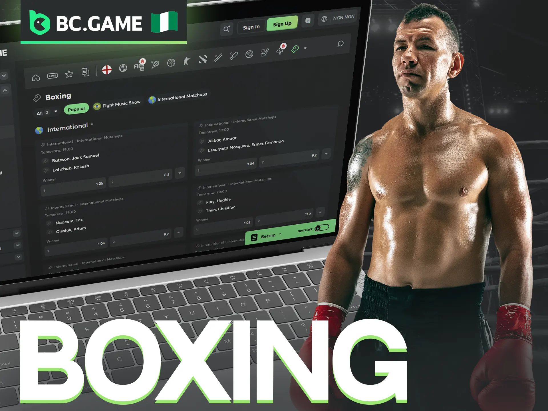 Use BC Game for boxing betting.