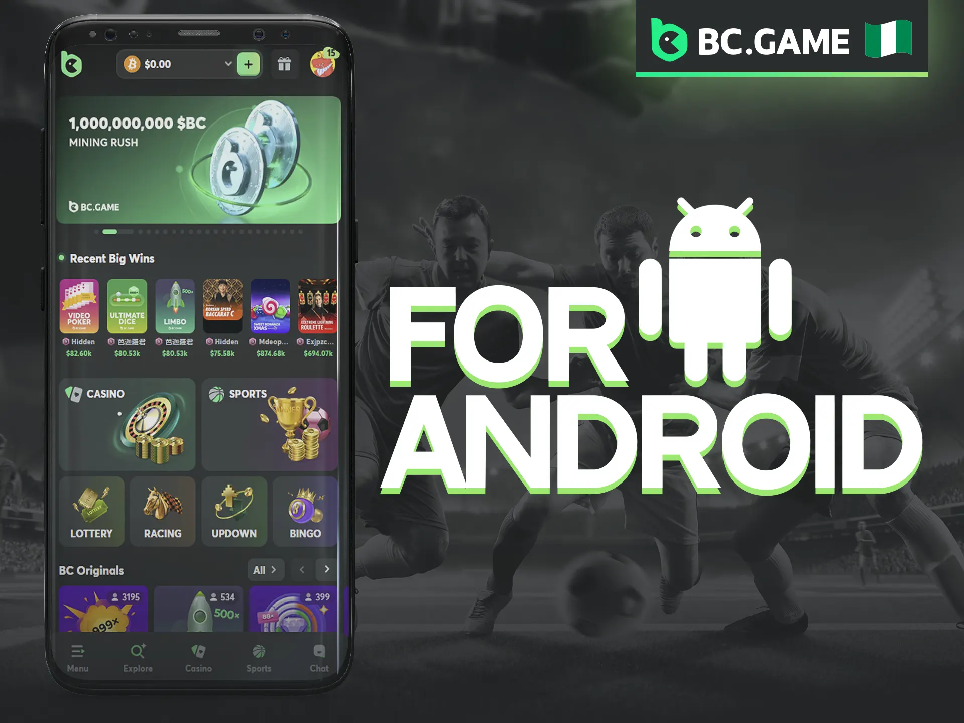 Step by step instructions on how to download BC Game APK for Android.