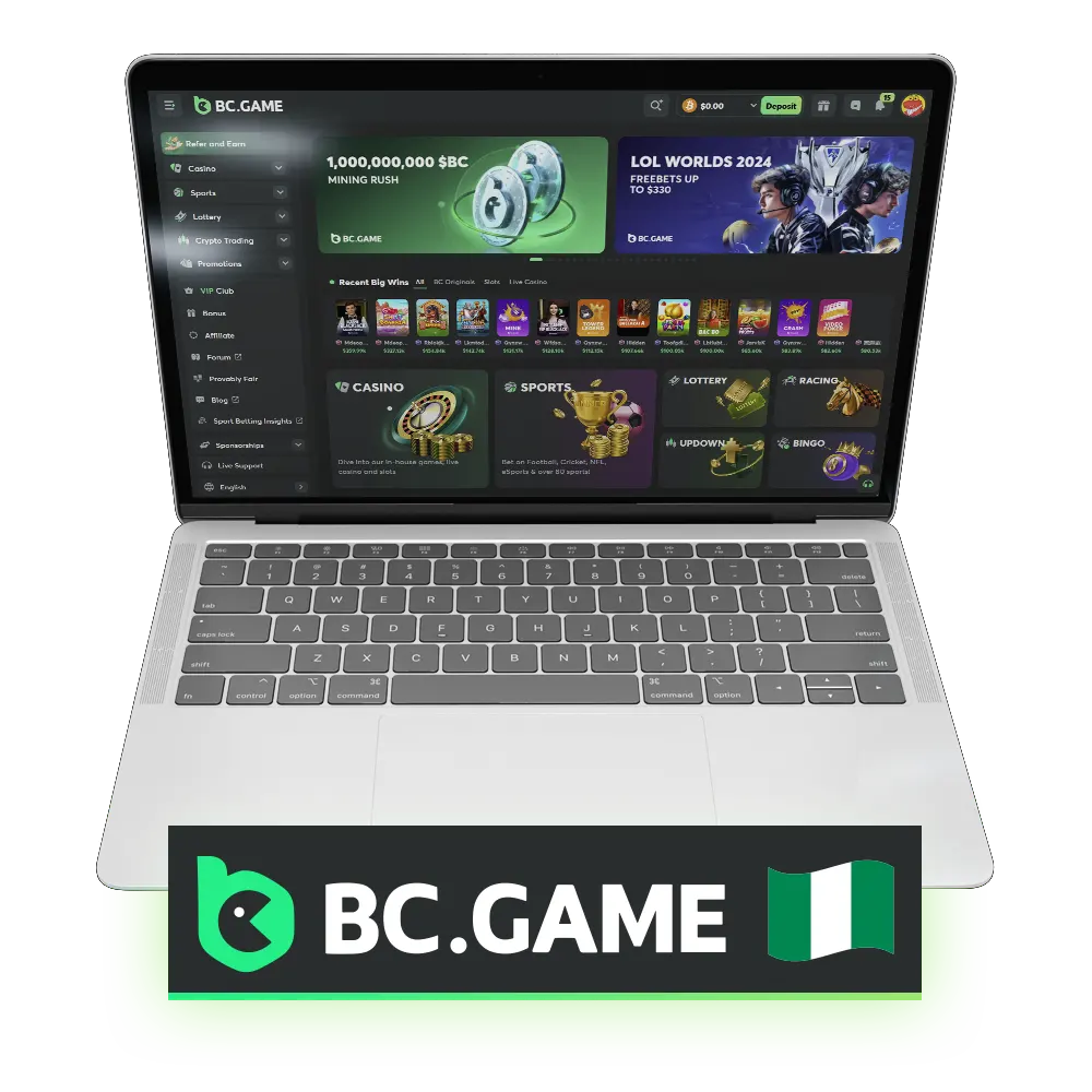 BC Game is a legal bookmaker and casino in Nigeria.