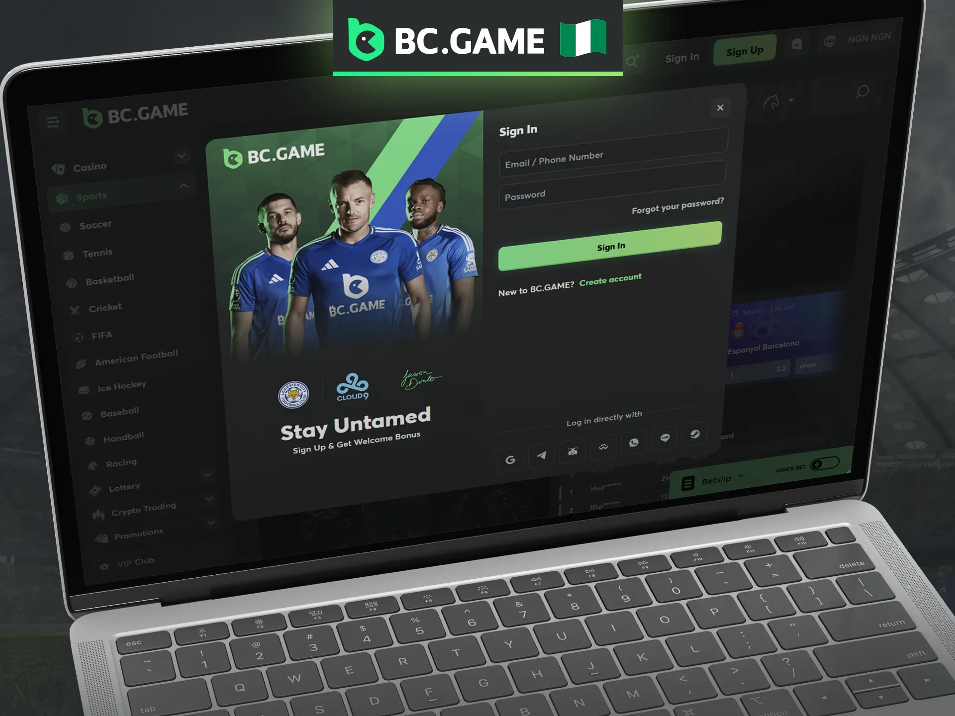 Log in and start winning with the BC Game.