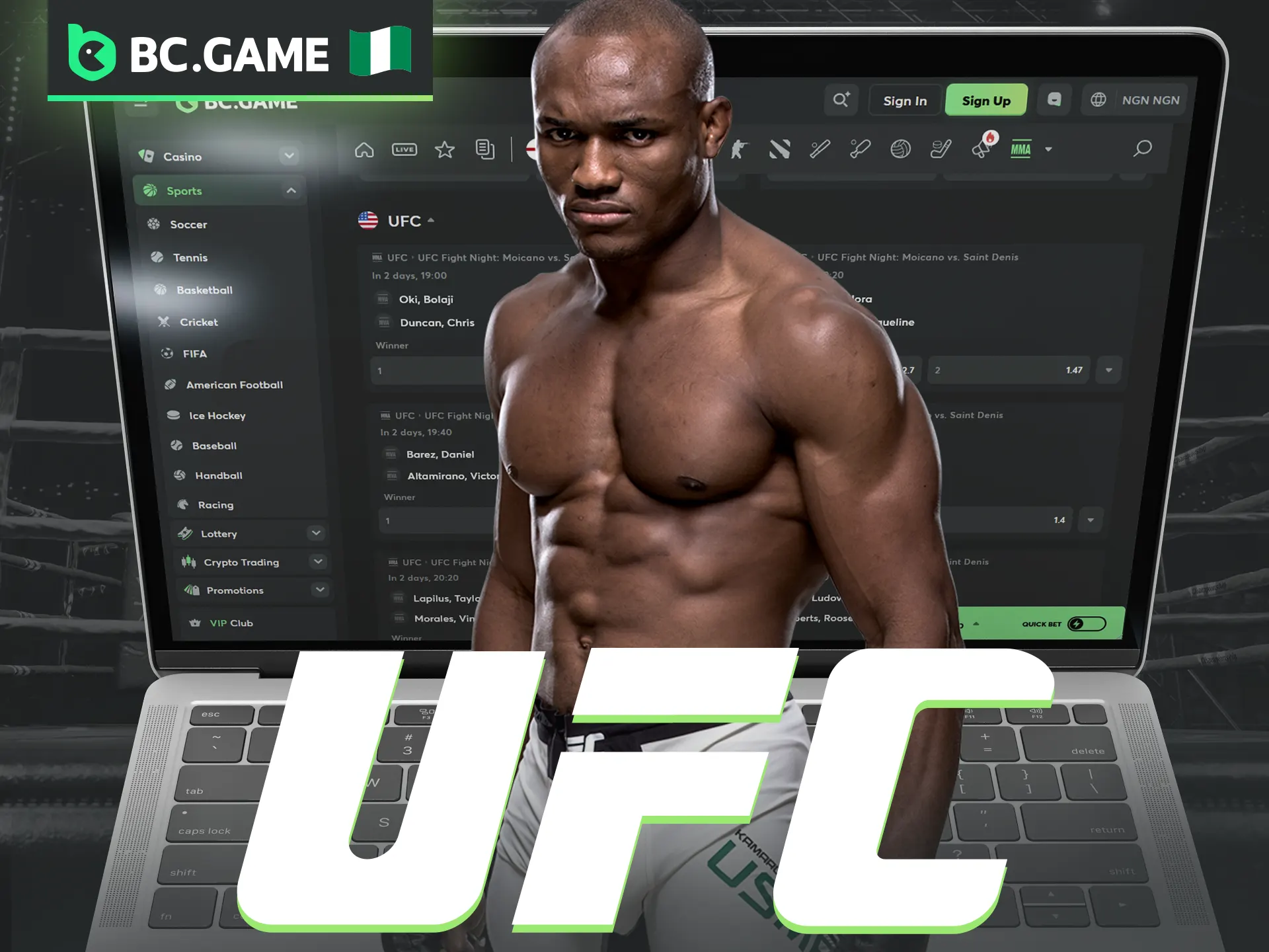 Use BC Game for UFC betting.