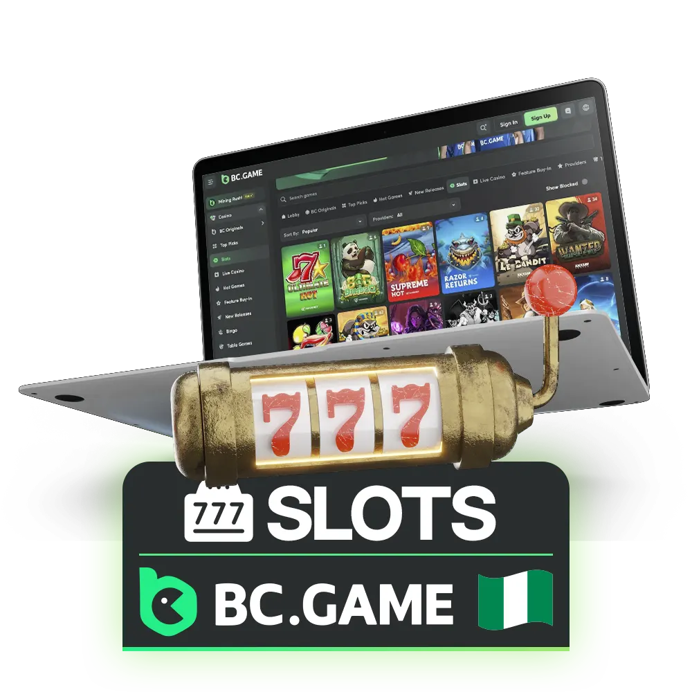 Play Slots at BC Game casino website.