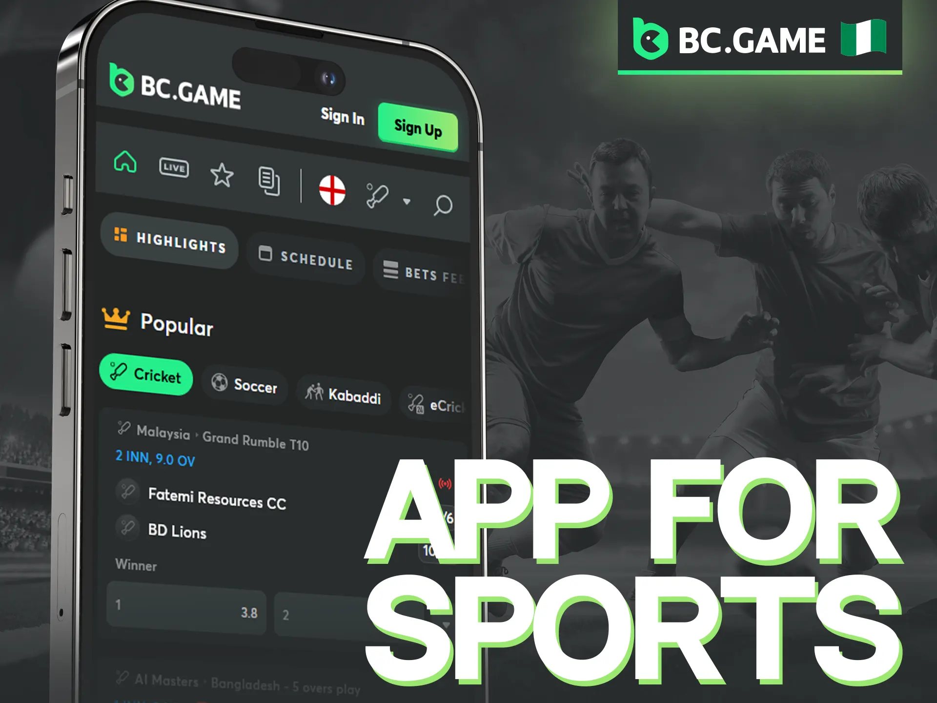 Choose BC Game app for successful sports betting.