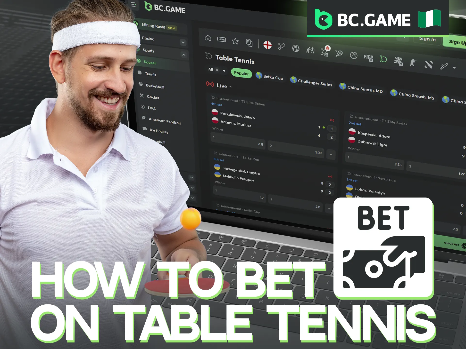 Register on the BC Game platform to start placing professional bets and selecting matches that interest you.