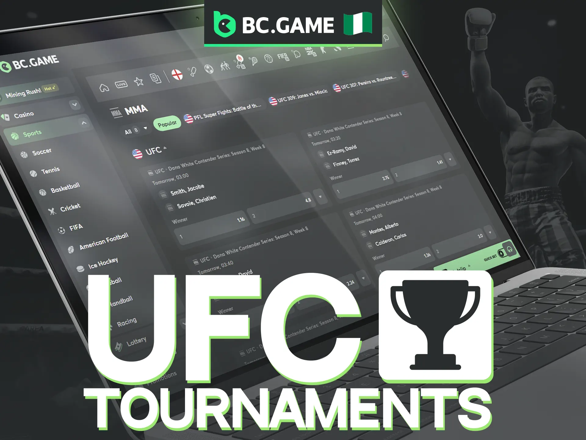 BC Game has a large number of popular tournaments, the full top list of which becomes available immediately after registration.