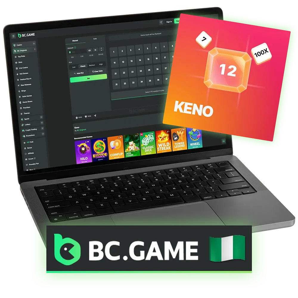 Play Keno and enjoy the game's colorful and exciting interface.