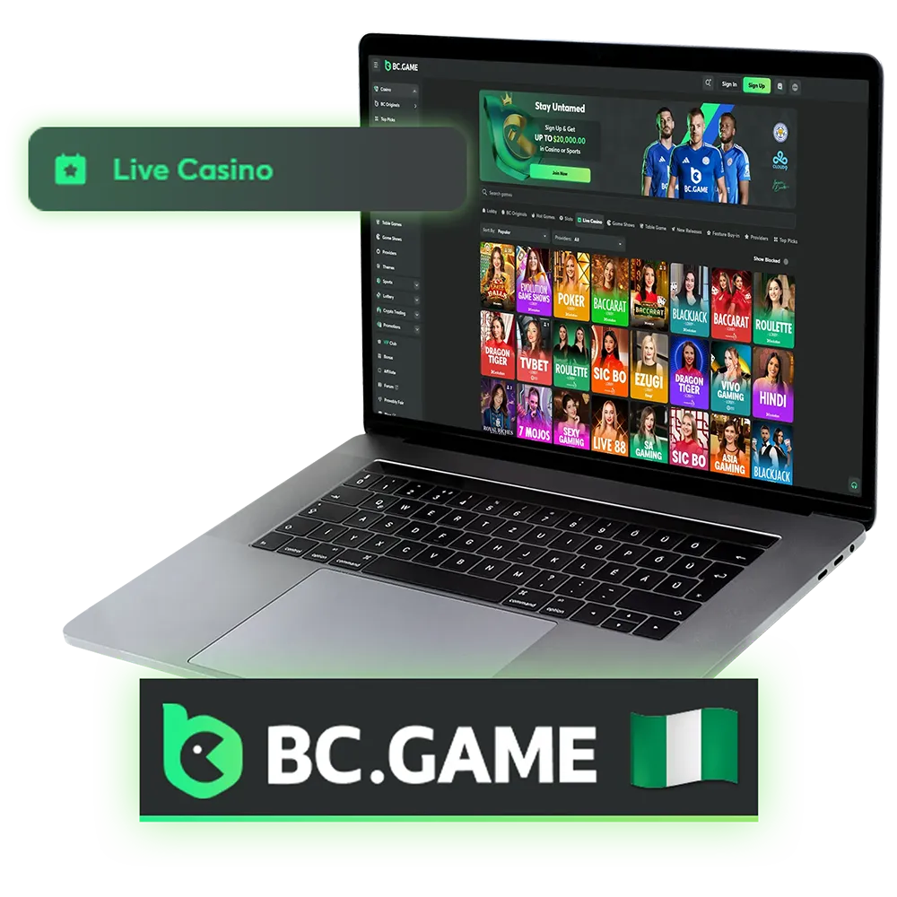 The live casino on the BC Game platform offers a variety of games online.