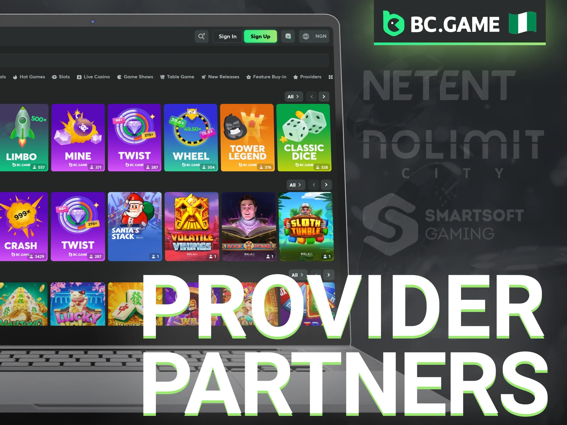 BC Game online casino offers diverse games from top providers.