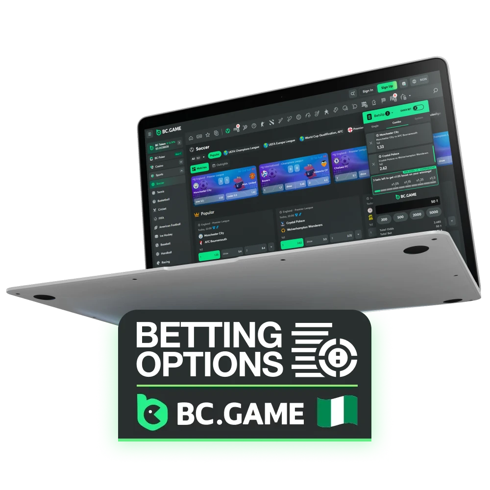 Here are all the sports betting options you can use at Game BC.