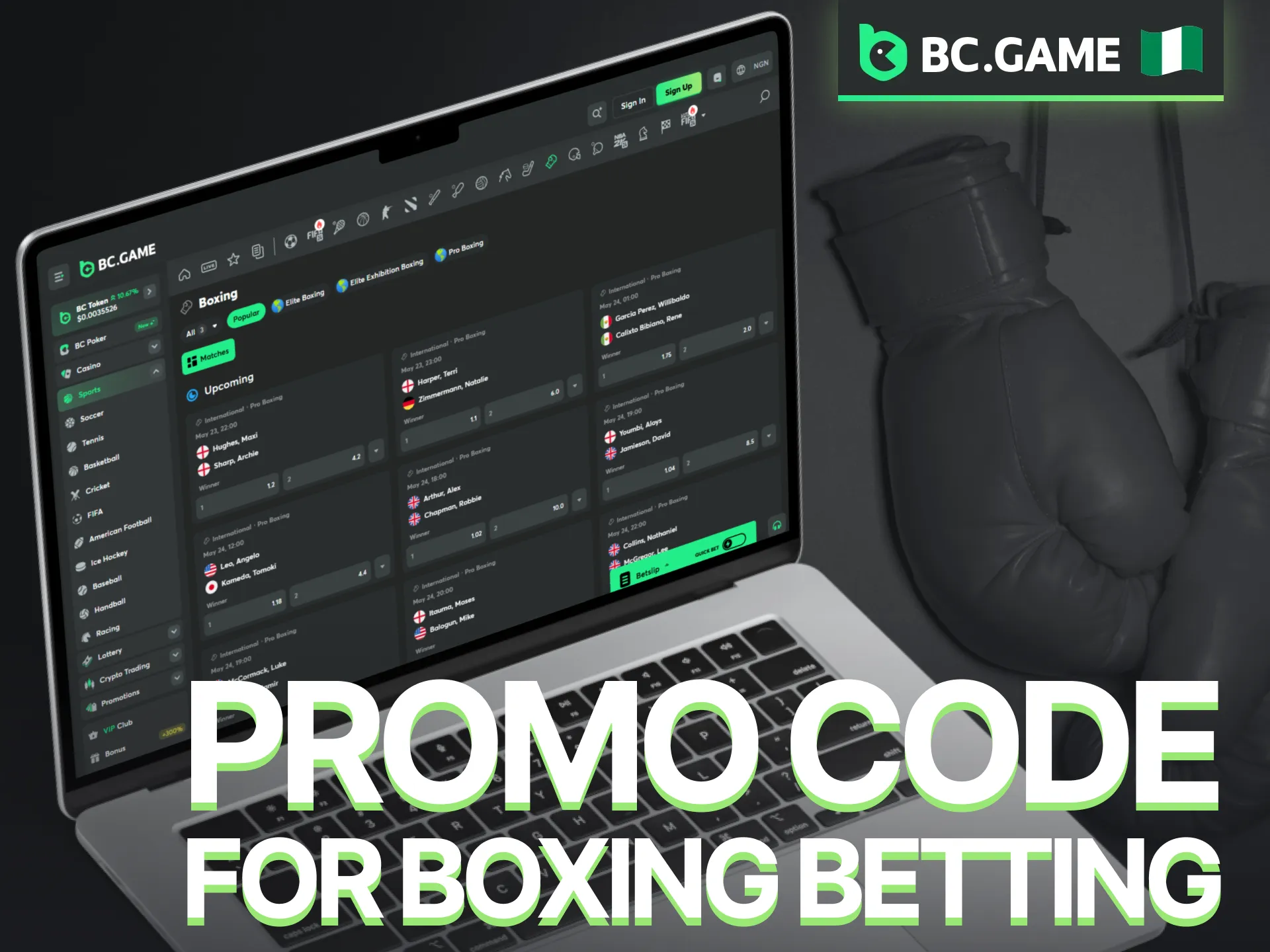 Use a BC Game promo code Nigeria to unlock boxing betting rewards.
