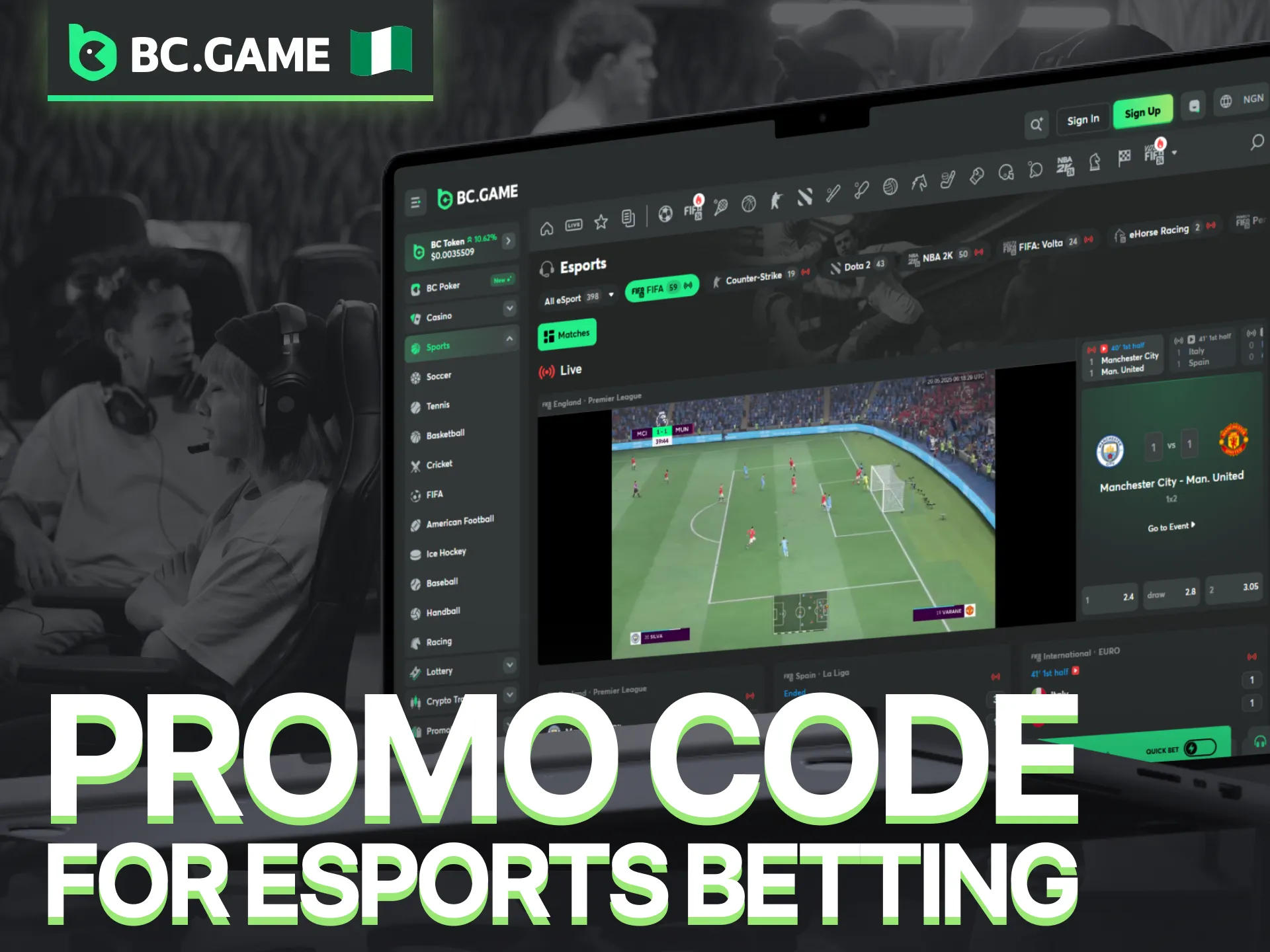 Use a BC Game promo code to unlock exclusive eSports betting offers.
