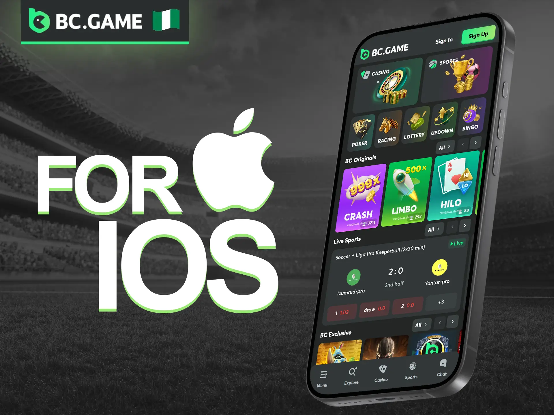 Install PWA BC Game on your iOS device via Safari.