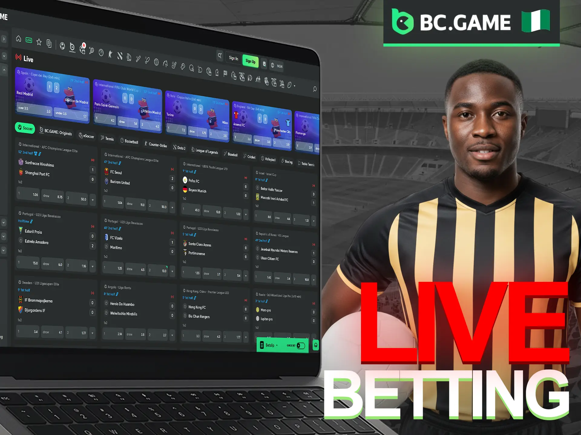 Place bets in real time with changing odds on BC Game.