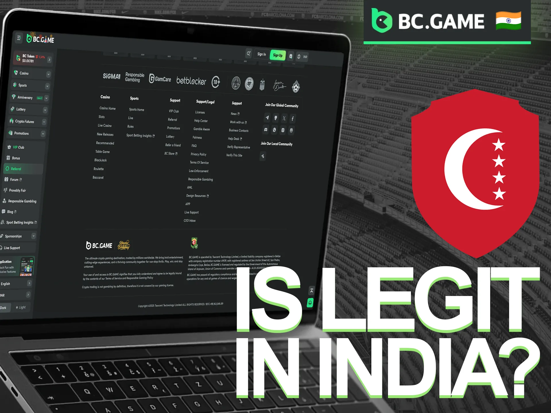 BC Game is licensed by Anjouan to ensure fair and legal gaming.