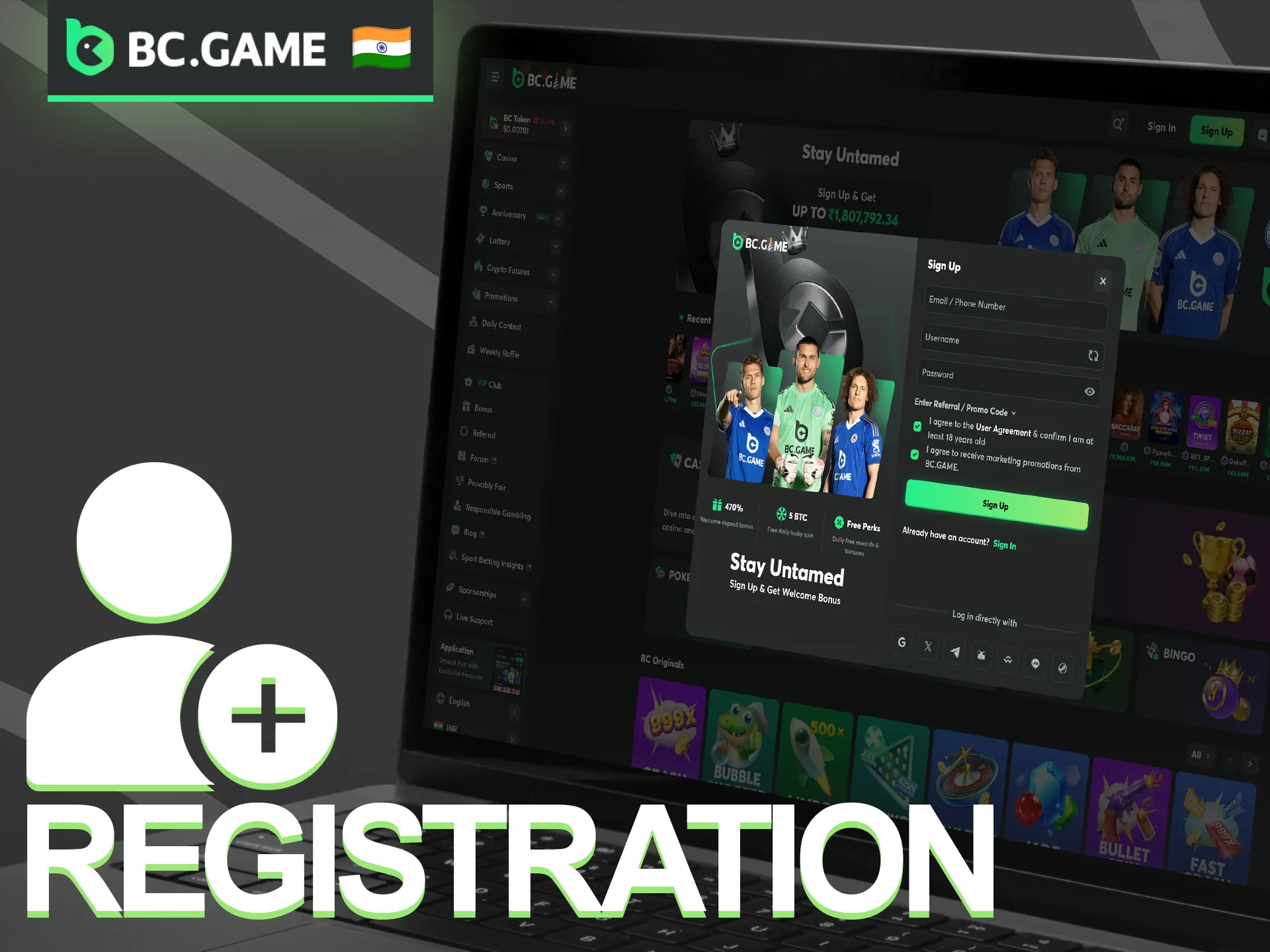 Easily register on BC Game using these instructions.