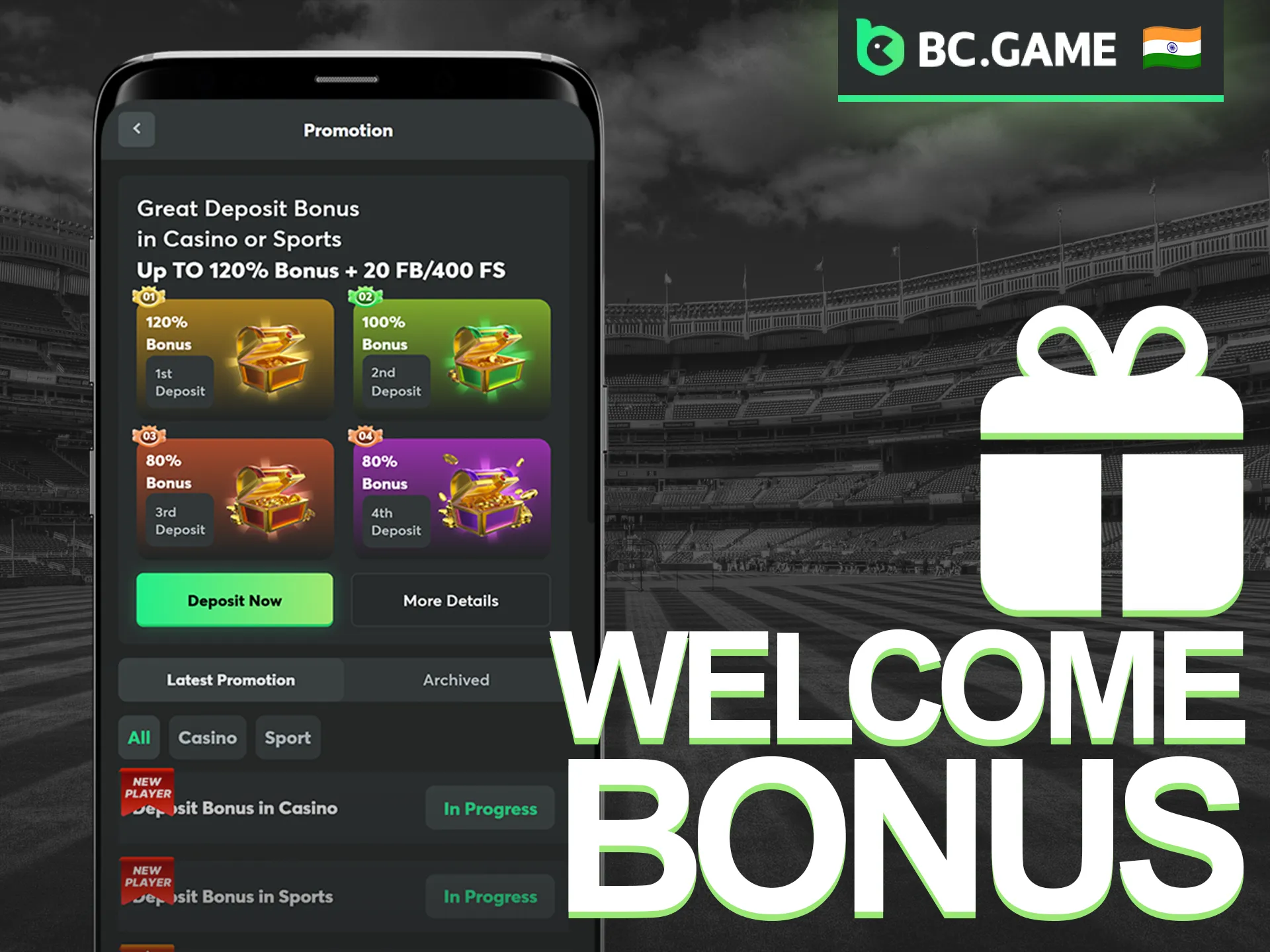 Activate your BC Game App welcome bonus to play with extra funds.