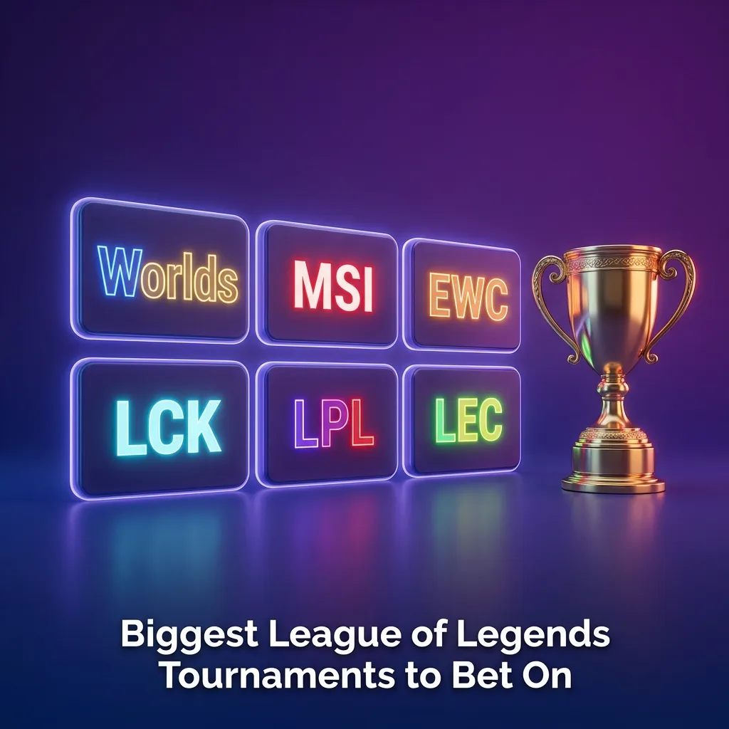 Professional League of Legends esports tournament with teams competing on illuminated stage before large audience
