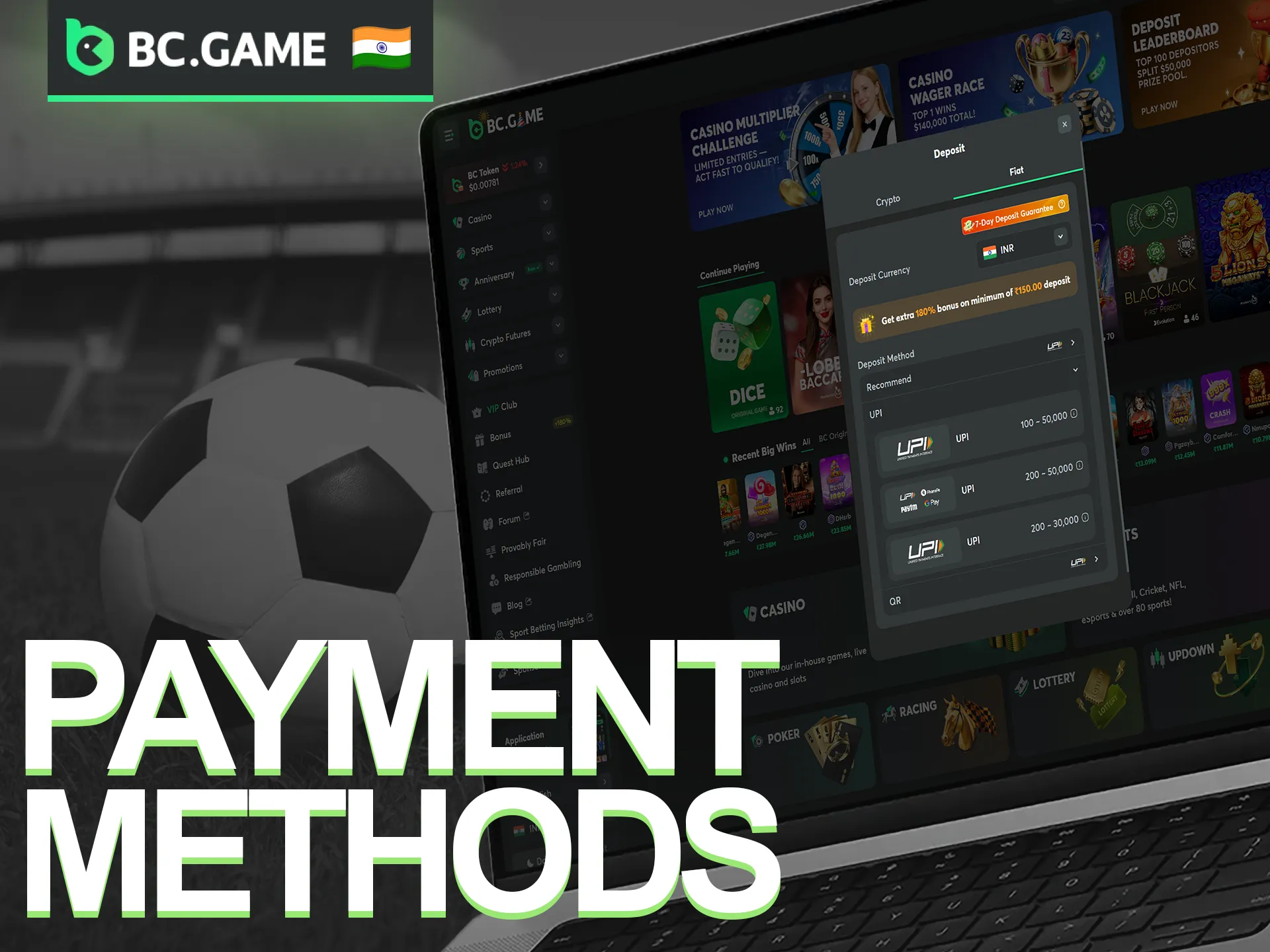 Choose the most convenient payment methods for secure transactions at BC Game.