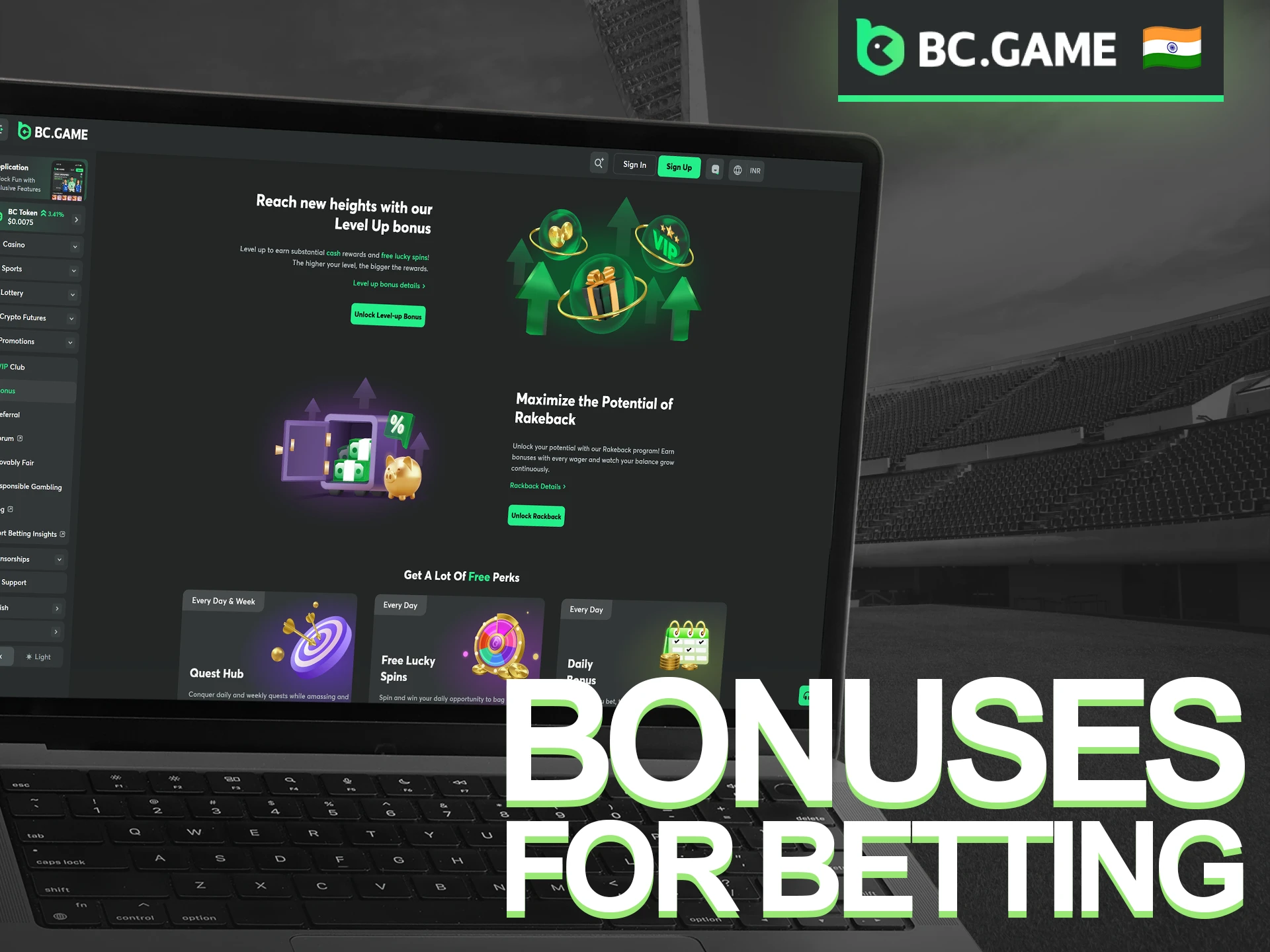 Claim official BC Game Bonuses for Betting to boost your total balance.