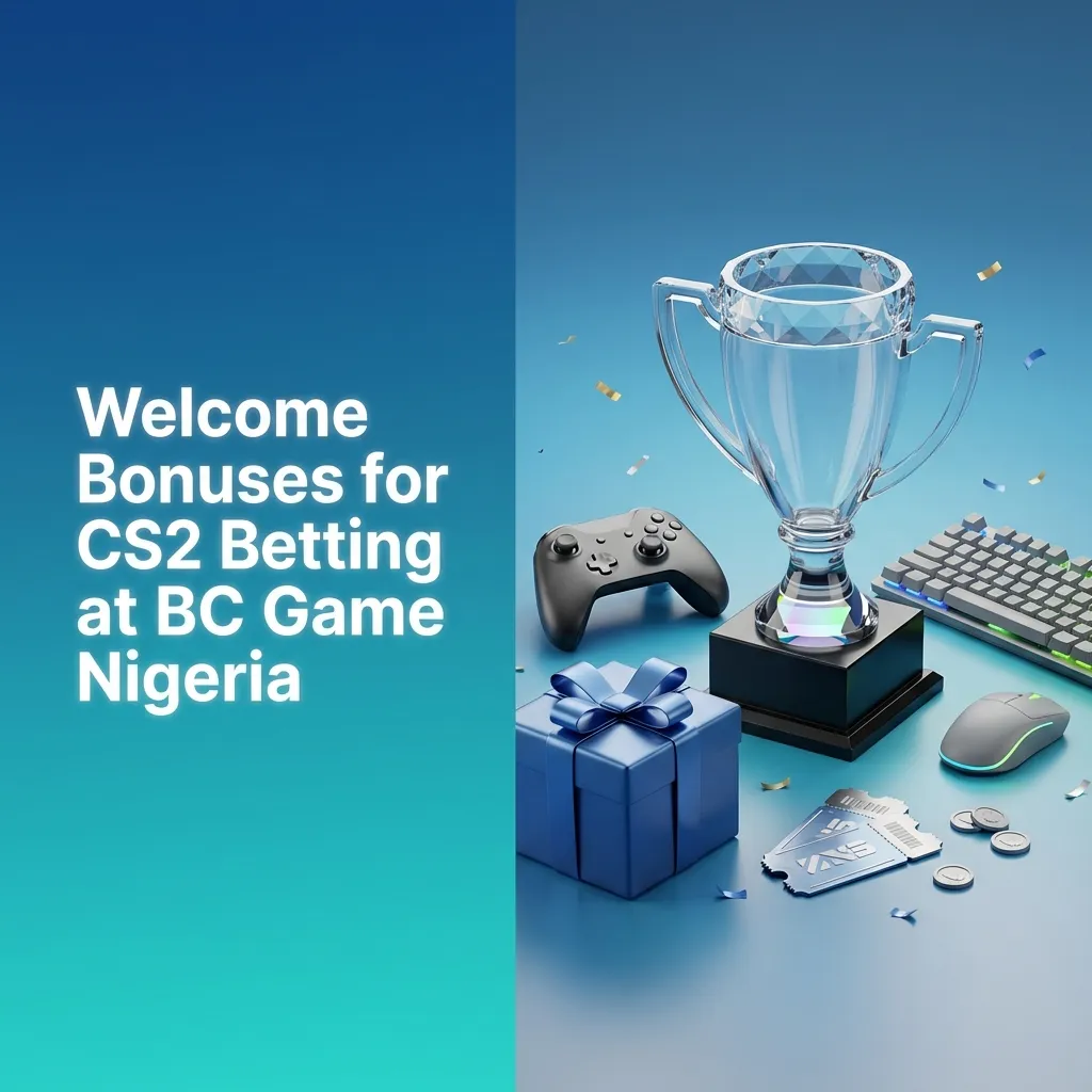 BC Game Nigeria CS2 betting welcome bonus screen showing 360% deposit bonus and registration steps