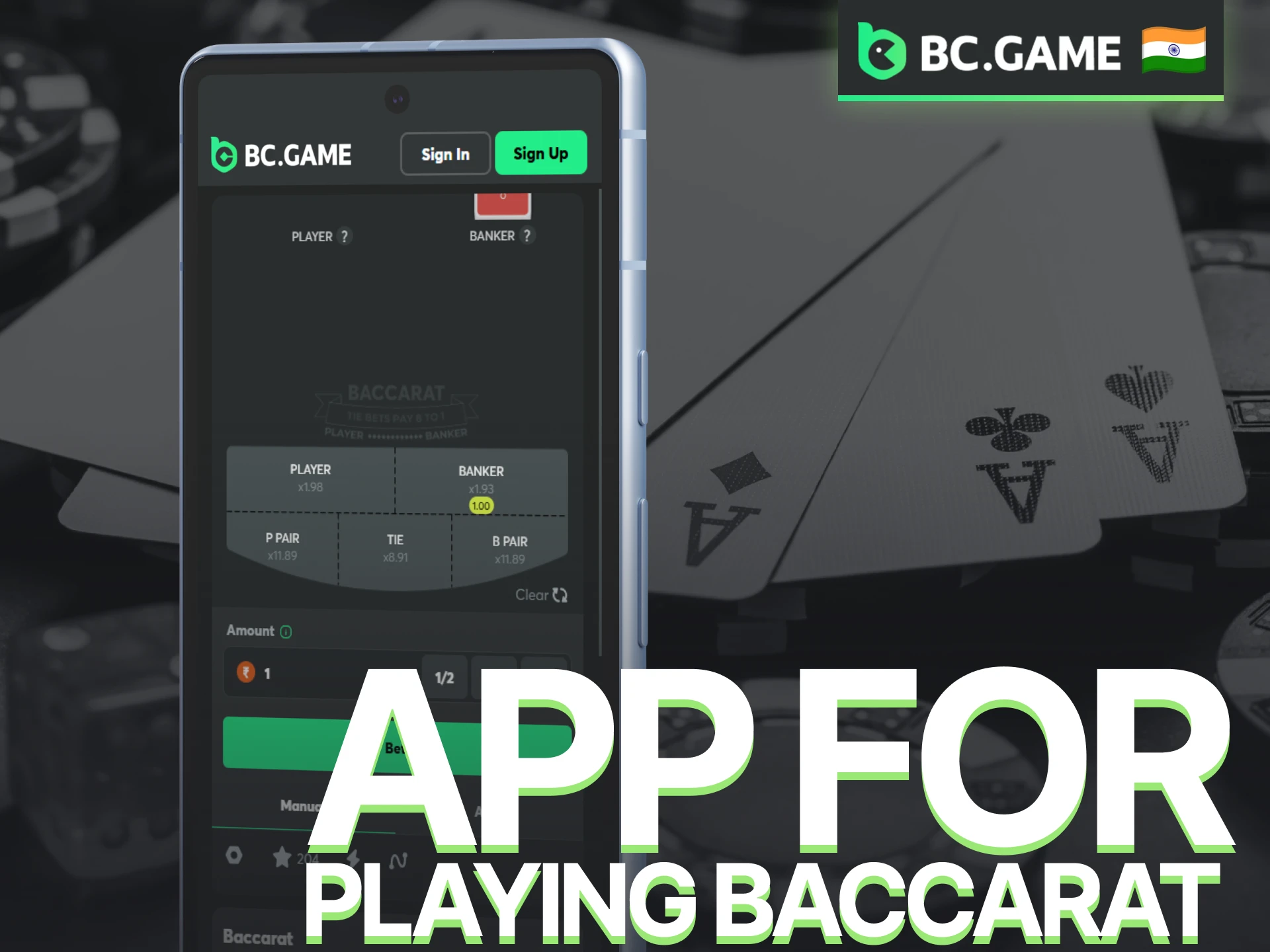 Play Baccarat through the BC Game app with convenient mobile access.