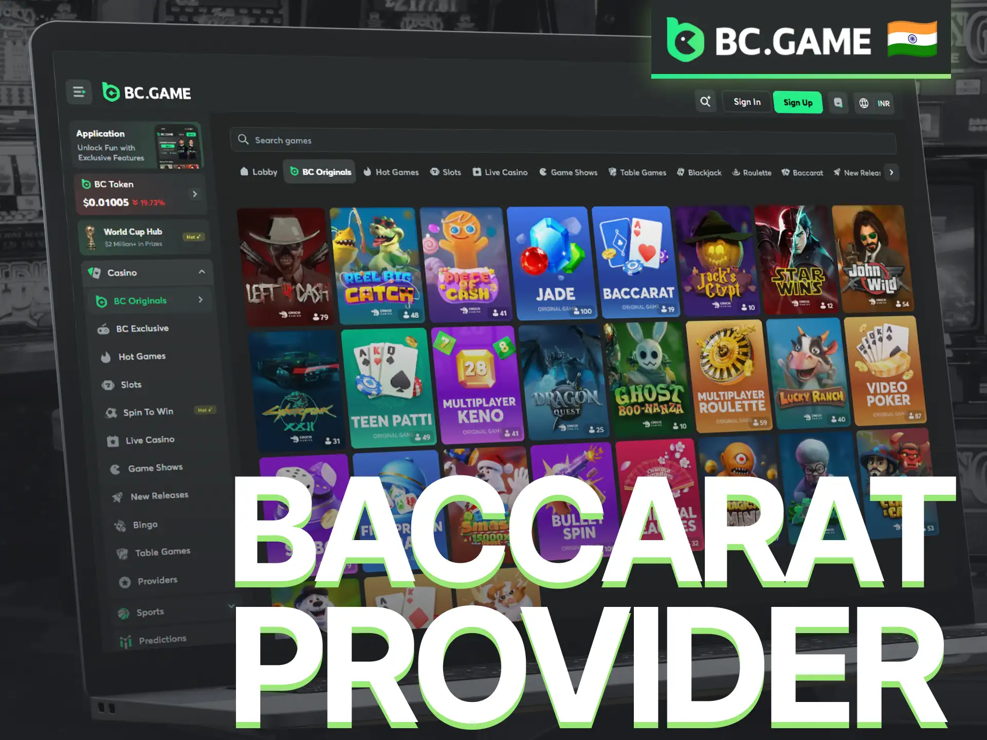 Discover the provider behind the Baccarat games available on BC Game.