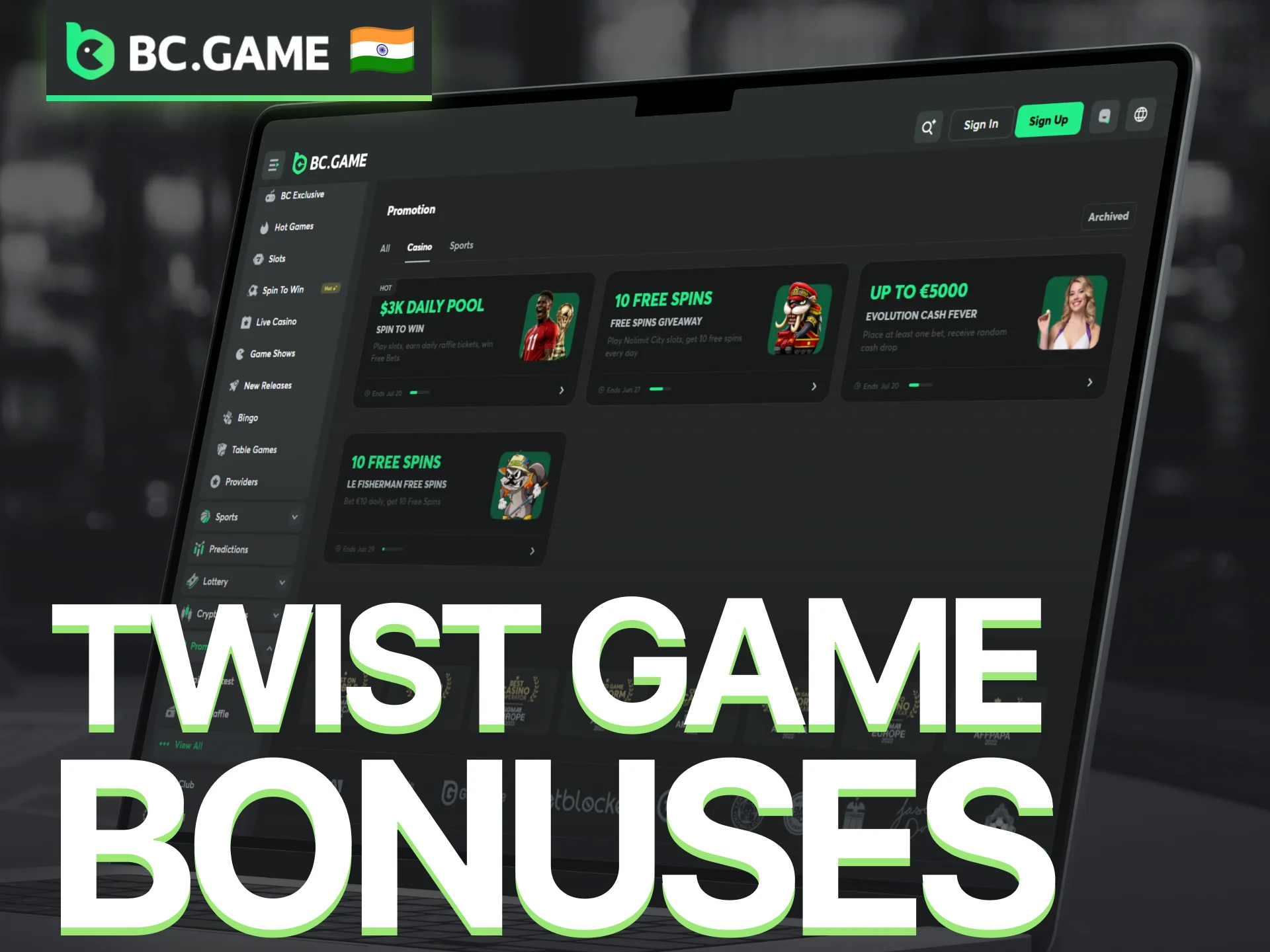Claim Twist game bonuses and promotions offered by BC Game.