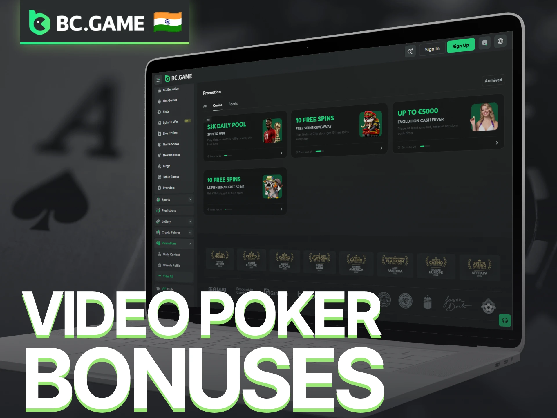 Claim BC Game bonuses and promotions available for Video Poker players.