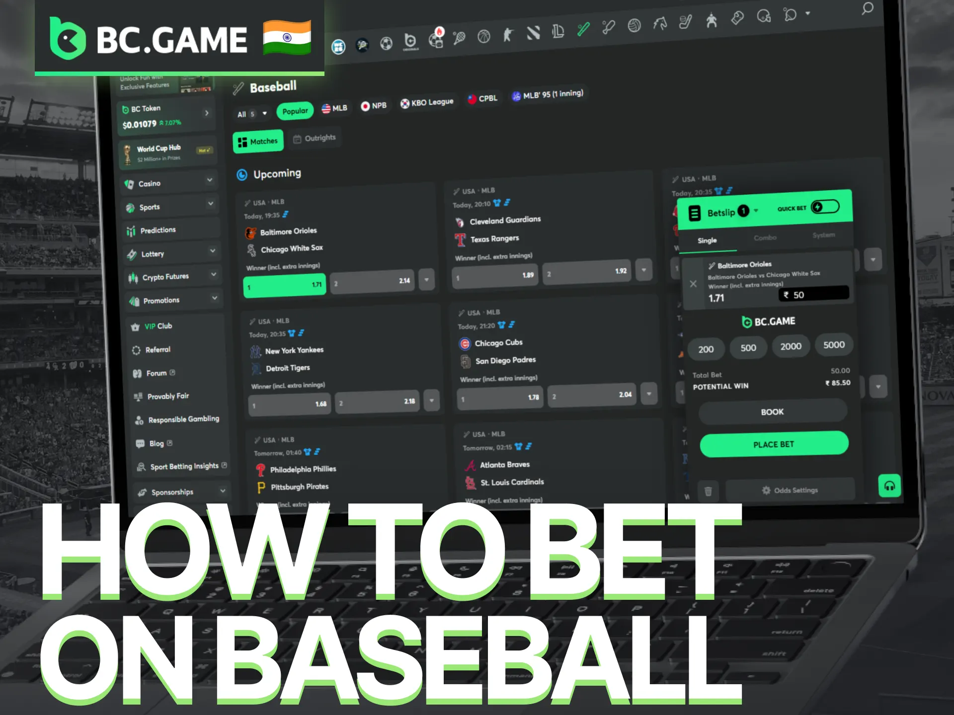 Master the basics of baseball wagering with the BC Game betting guide.