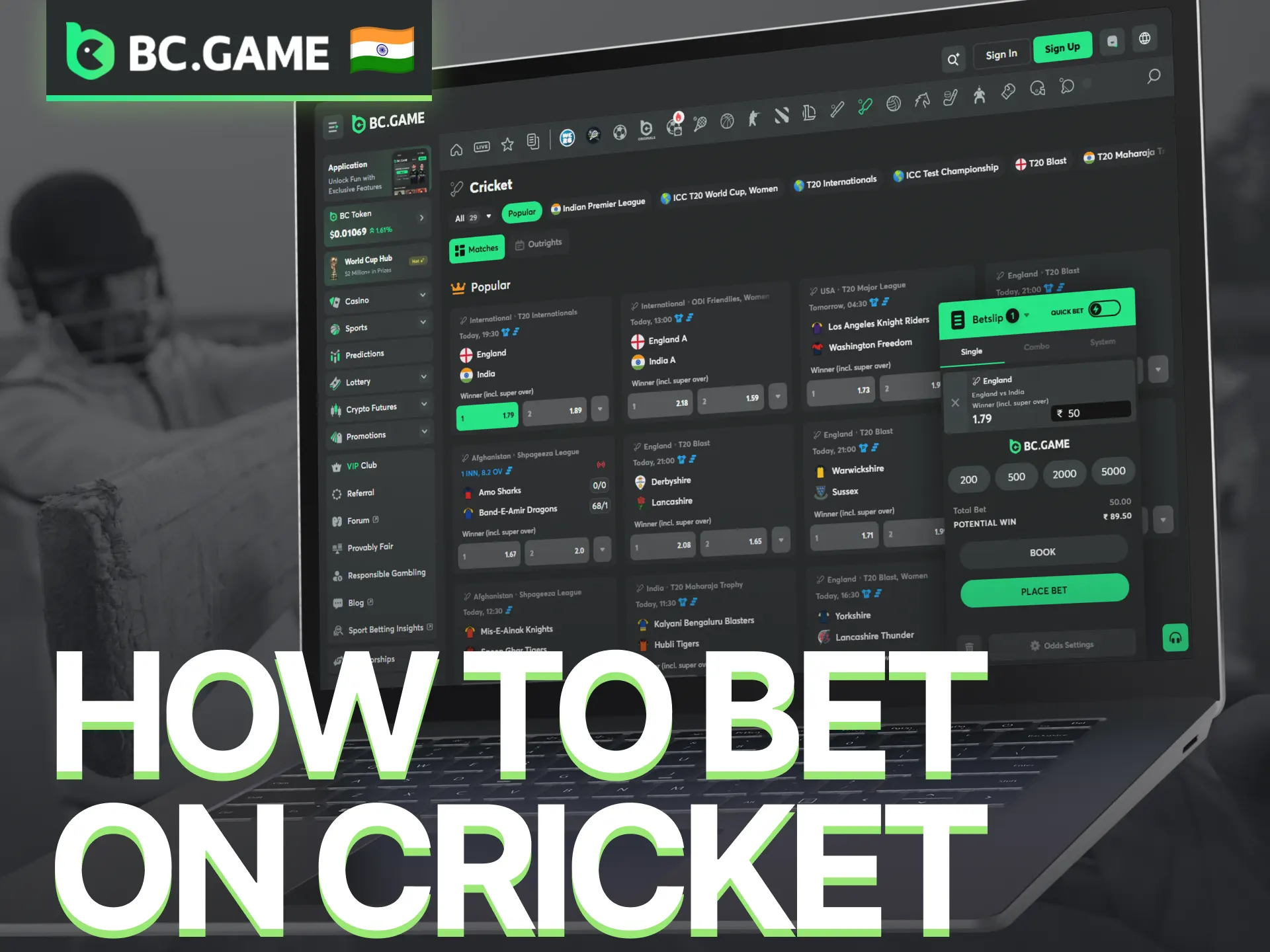 Follow the BC Game guide to place your first cricket wager with confidence.